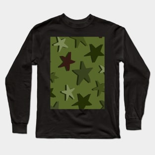 Green Camo Stars Long Sleeve T-Shirt